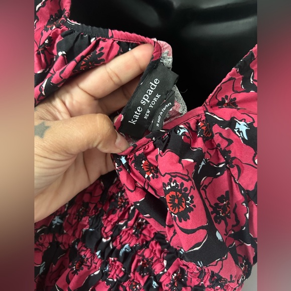 Kate Spade Poppy Toss Square-neck Midi Dress size medium - Picture 3 of 3